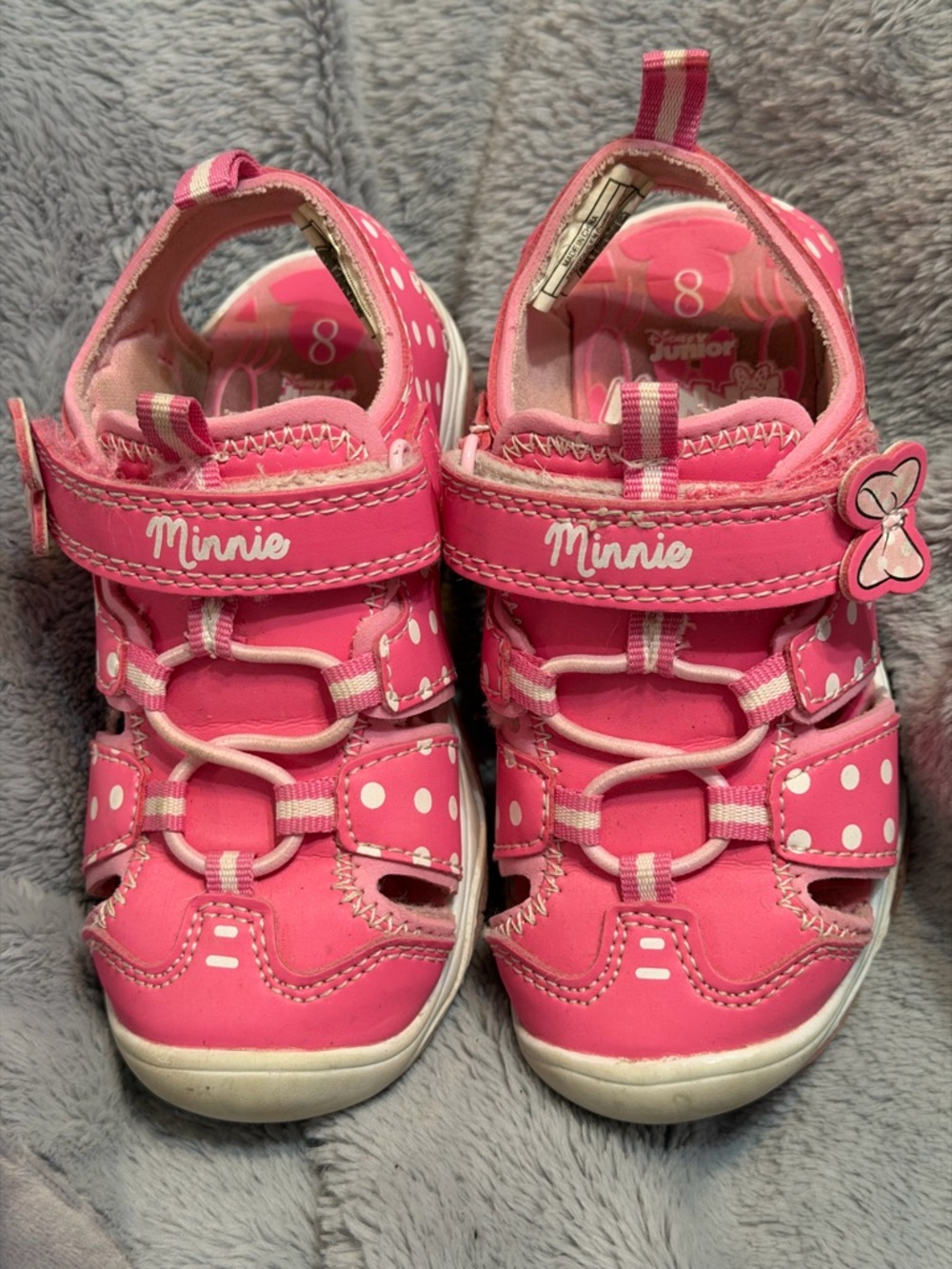 Disney Minnie Pink Polka Dot Girls Sandals Bottoms light up